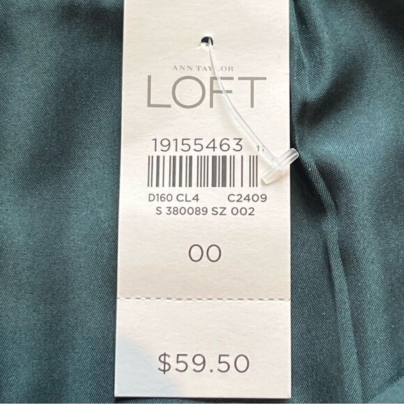 Ann Taylor Loft Mini Skirt Teal Tweed Size 00 Lined, Back zipper - Picture 5 of 9